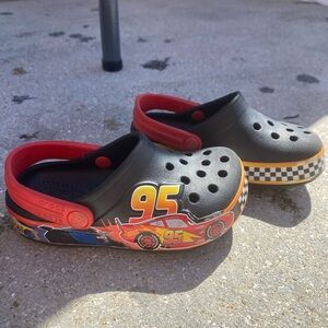 CROCS Black and Red Cars Clogs with Ventilation